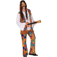 Costume da hippie colorato e floreale per uomo