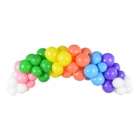 Ghirlanda di palloncini arcobaleno 2m - PartyDeco - 61 pz.