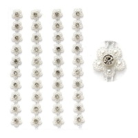 Nastro adesivo con perle a fiore bianche da 14,5 cm - 4 unità