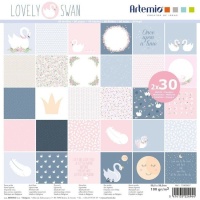 Kit di carta per scrapbooking di Lovely Swan - Artemio - 60 fogli