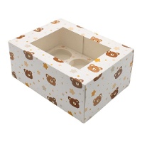 Scatola per 6 cupcake Orsetto Baby - 2 unità