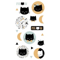 Animali gatto di Halloween adesivi - 1 foglio