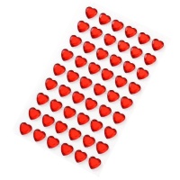 Cristalli adesivi cuore rosso da 1,2 cm - 54 unità