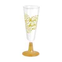 Mento 550 ml bicchiere da champagne con scintille dorate - 4 pz.