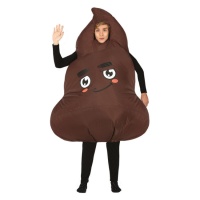 Costume cacca emoji gonfiabile da adulto