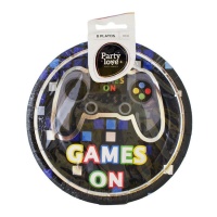 Piatti da videogioco Games On da 17 cm - 8 pezzi