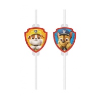 Cannucce di carta Paw Patrol - 4 pezzi.