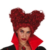 Parrucca rossa bordeaux da regina di cuori