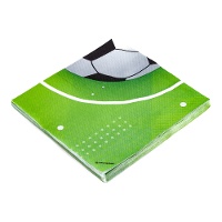 Tovaglioli a tema calcio, palla su erba, 16,5 x 16,5 cm - 12 pezzi