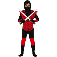 Costume da ninja rosso e nero per bambini