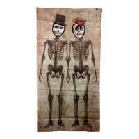 Poster sfondo photo booth scheletro coppia - 1,60 x 0,75 m