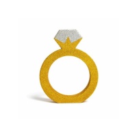 16,5 x 20,5 cm centrotavola ad anello in glitter oro e argento