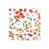 Tovaglioli di fiori e farfalle da 16,5 x 16,5 cm - 20 unità