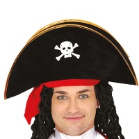 Cappello da pirata con teschio bianco per adulti