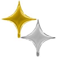 Palloncino metallizzato con stella a 4 punte da 45 cm