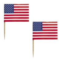 Bandiere degli Stati Uniti 6,5 cm - 30 pezzi.