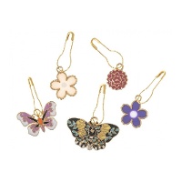 Marcatori a punto in acciaio a forma di farfalle e fiori - Milward - 5 pezzi