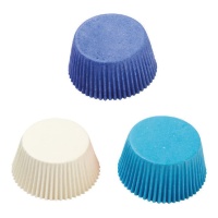 Pirottini cupcake blu, blu navy e bianco - Decora - 75 unità