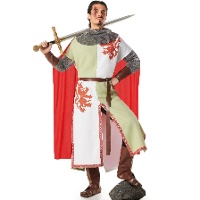 Costume da cavaliere medievale con leone per uomo