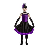 Costume da can can lilla e nero per bambina