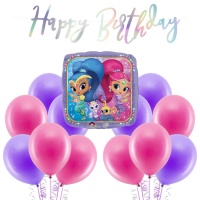 Pacchetto di decorazioni per festa di Shimmer and Shine - 22 pezzi