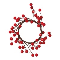 Centrotavola natalizio con bacche rosse da 15 cm