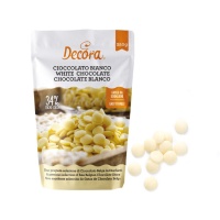 Gocce di cioccolato bianco da sciogliere da 250 g - Decora