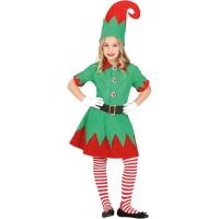 Costume da elfo a righe da bambina