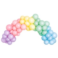 2,5 m ghirlanda di palloncini arcobaleno pastello - Oh yeah! - 40 pezzi