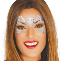Gioielli adesivi facciali bianchi e blu