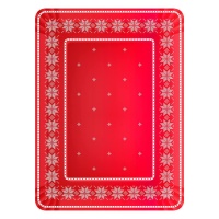 Vassoio di Natale rettangolare in cartone con ricamo rosso 25 x 34 cm - 1 pz.