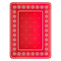 Vassoio di Natale rettangolare in cartone con ricamo rosso 25 x 34 cm - 1 pz.