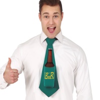 Cravatta verde portabirra