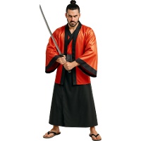 Costume da guerriero samurai rosso per uomo