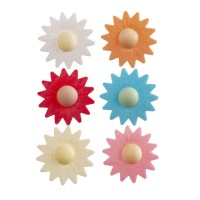 Cialde fiori di margherita di 6 colori assortiti da 4,5 cm - Dekora - 100 unità