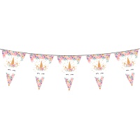 Pennant floreale Unicorno 2,4 m