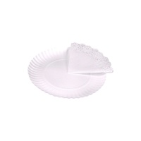 Vassoio con pizzo tondo bianco 16 cm - Maxi Products - 4 unità