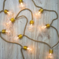 Ghirlanda con luci led rustica a batteria - 1,65 m