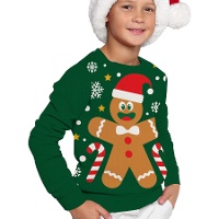 Maglione natalizio per bambini con biscotto di pan di zenzero