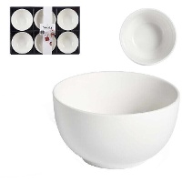 Ciotole snack rotonde in porcellana bianca da 0,25 L - 6 pz.