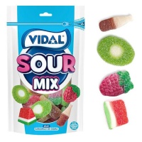 Sacchetto di gelatine gommose ricoperte di pica pica - Sour mix - Vidal - 180 gr