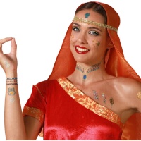 Tatuaggi temporanei assortiti in stile indù - 1 foglio