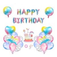 Kit palloncini Happy Birthday multicolore - Monkey Business - 49 pezzi