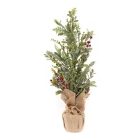 Albero di Natale decorativo in pigne e bacche 60 x 26 cm