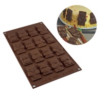 Stampo in silicone gufi di cioccolato 17 x 29,5 cm - Silikomart - 16 cavità