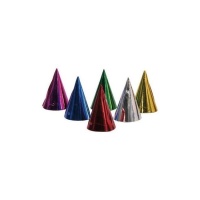 Cappellini da festa metallizzati in colori assortiti - 6 unità