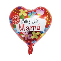 Palloncino Happy Mother's Day con cuore rosso 45 cm