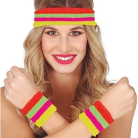 Set di polsini e fascia multicolore
