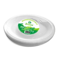 32 x 25 cm vassoi ovali bianchi biodegradabili per canna da zucchero - 25 pz.