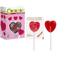 Lecca-lecca a forma di cuore gold - confezione singola - cuore di caramella cerdán - 110 unità